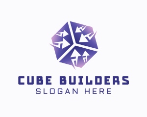 Gradient Cube Arrow Logistics logo design