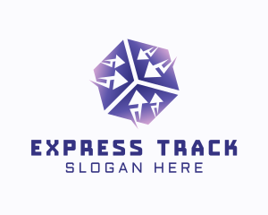 Gradient Cube Arrow Logistics logo design