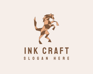 Horse Origami Craft logo design