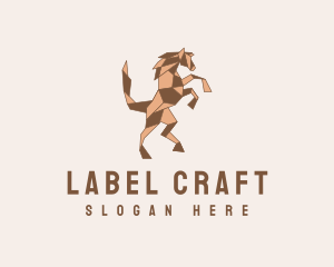 Horse Origami Craft logo design