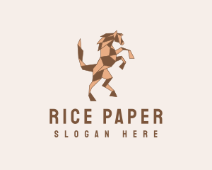 Horse Origami Craft logo design