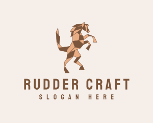 Horse Origami Craft logo design