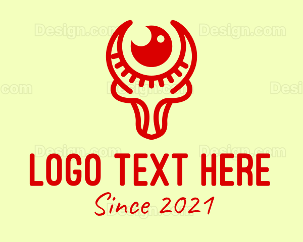 Red Ox Zodiac Sign Logo