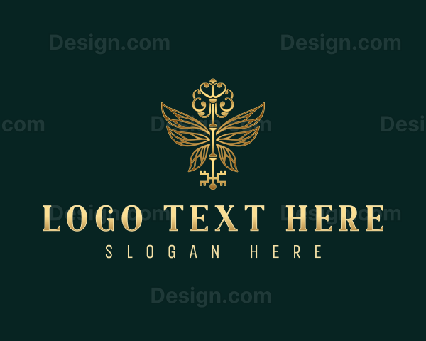 Elegant Butterfly Key Logo