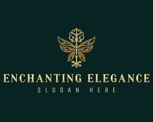 Elegant Butterfly Key logo design