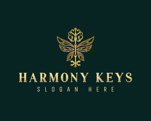 Elegant Butterfly Key logo design