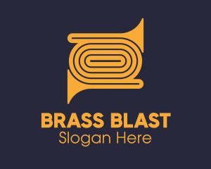 Golden Trumpet Instrument logo design