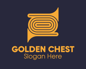 Golden Trumpet Instrument logo design