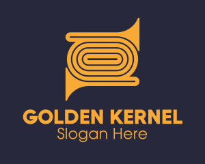 Golden Trumpet Instrument logo design