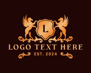 Luxury Pegasus Crest logo
