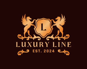 Luxury Pegasus Crest logo design