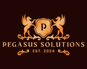 Luxury Pegasus Crest logo design