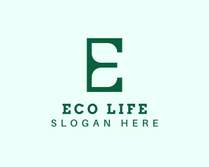 Green Environment Letter E logo design