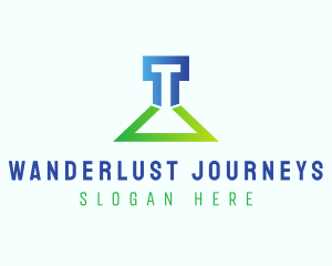 Letter T Lab Flask  logo