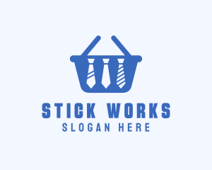 Necktie Shopping Basket logo design