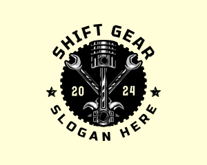 Gear Piston Wrench logo design