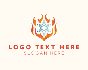 Flame Heat Snowflake  logo