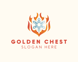 Flame Heat Snowflake  Logo