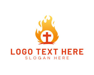 Holy Crucifix Flame logo