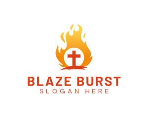 Holy Crucifix Flame logo design