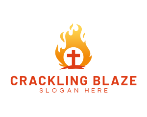 Holy Crucifix Flame logo design