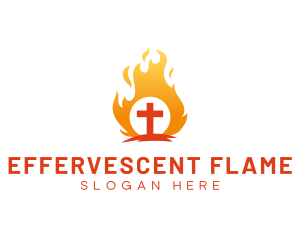 Holy Crucifix Flame logo design