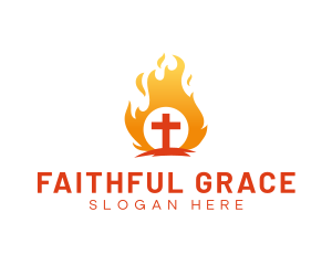 Holy Crucifix Flame logo design