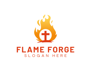 Holy Crucifix Flame logo design