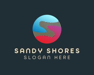 Gradient Sphere Letter S logo design