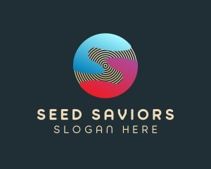 Gradient Sphere Letter S logo design