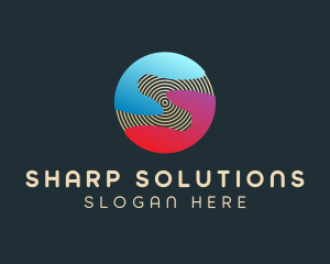 Gradient Sphere Letter S logo design