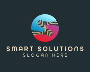 Gradient Sphere Letter S logo design