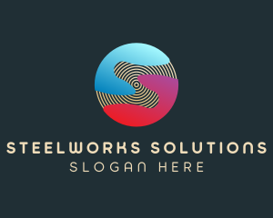 Gradient Sphere Letter S logo design