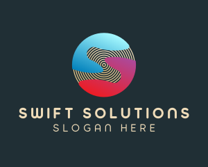 Gradient Sphere Letter S logo design