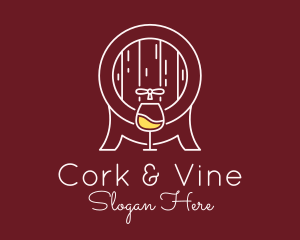 Minimalist Wine Barrel  logo design