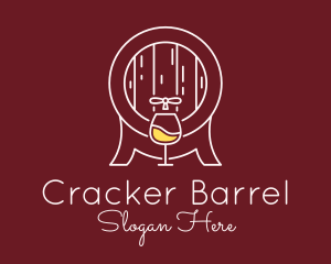 Minimalist Wine Barrel  logo design