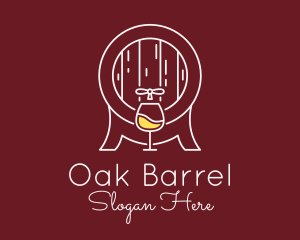 Minimalist Wine Barrel  logo design