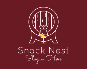 Minimalist Wine Barrel  logo design