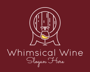 Minimalist Wine Barrel  logo design