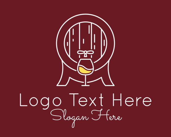 Minimalist Wine Barrel  logo