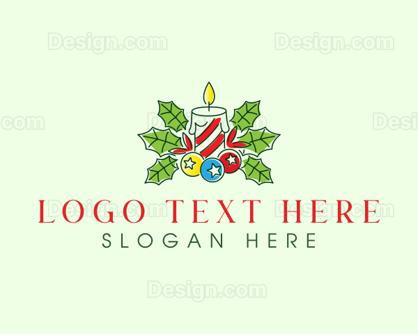 Christmas Candle Decoration Logo