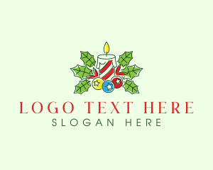 Christmas Candle Decoration Logo