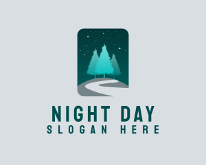 Night Star Tree  logo design