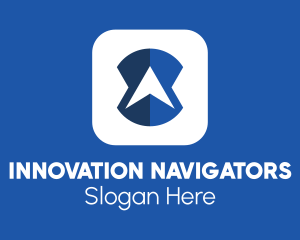 Blue Navigation Application logo design