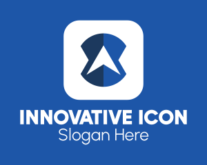 Blue Navigation Application logo design