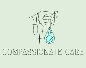 Feminine Gemstone Hand logo design