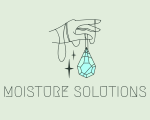 Feminine Gemstone Hand logo design