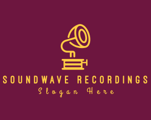 Elegant Record Player Phonograph logo design