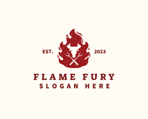 Flame Steakhouse Barbecue logo design