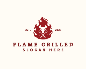 Flame Steakhouse Barbecue logo design